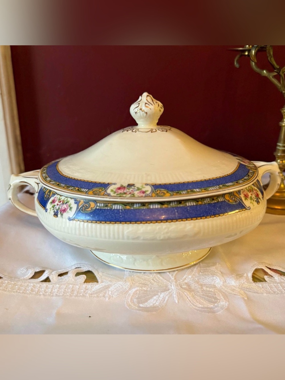 Vintage Georgian Iborie W.H. Grindley England Roses Collection Vegetable dish+